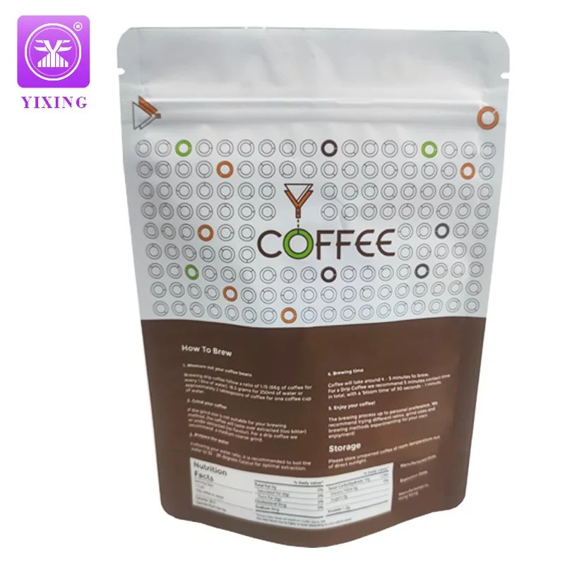Saco de embalagem de café com fecho automático OEM fabricado em alumínio Folha