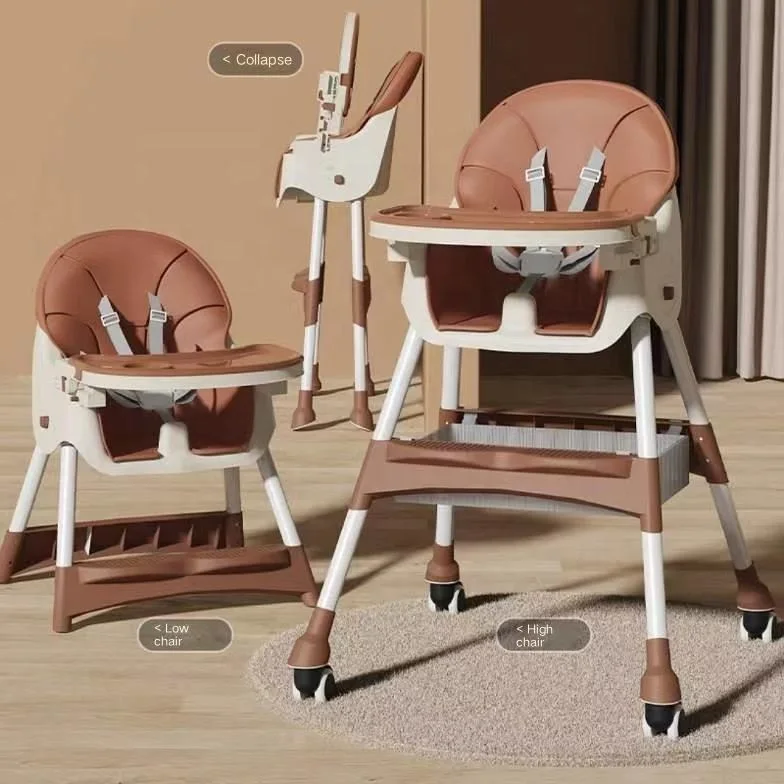 2023 New Baby Dining Chair, Multi-Functional Folding Children's Dining Chair, Height Adjustment, Plate Seat Distance Can Be Adjusted to Accommodate Children Fee