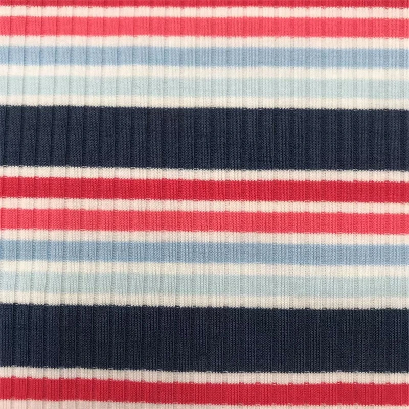 Yigao Textile 56%Cotton 37.7%Polyester 6.3%Spandex 4*2 Rib Knitting Fabric