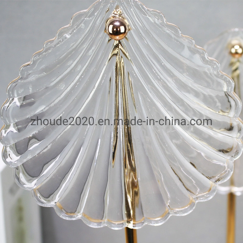 Modern Minimalism Style Luxury Crystal Base Glass Shell Shape Arts Crafts for Office Table Accessories