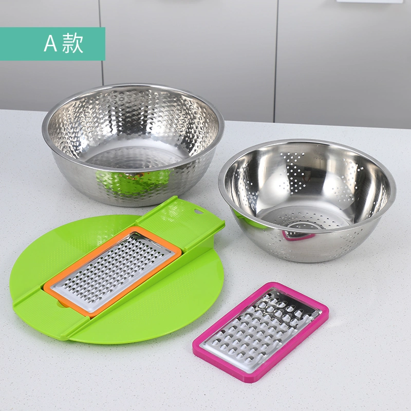 Multifunctional Thickened Stainless Steel Double-Layer Grater with Drain Basket