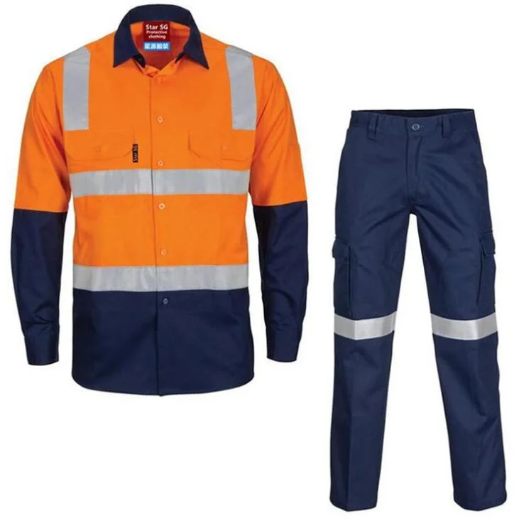 OEM Mans Hi-Vis Autumn Outdoor Protective Safety Workwear Clothes for Construction