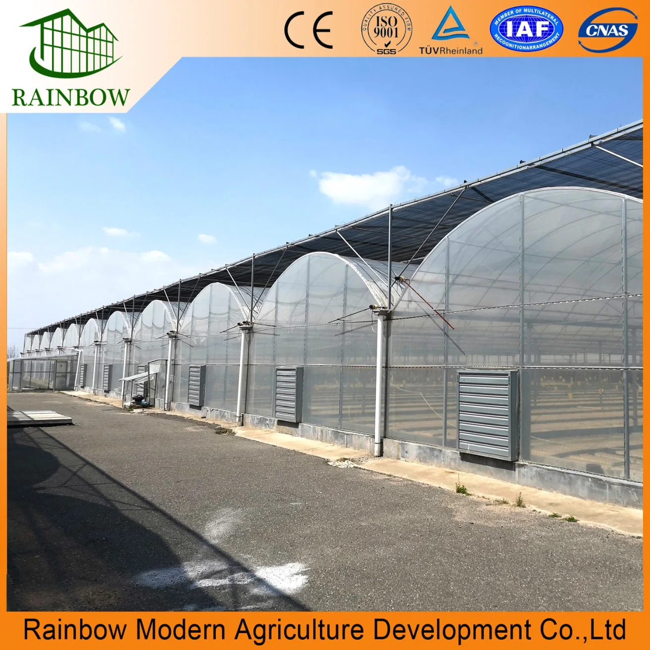 Smart Multi-Span Tunnel / Arch Type PE / Po Film Plastic Agriculture / Commercial Eco Greenhouse for Tomato/ Cucumber Strawberry with Hydroponics Growing System