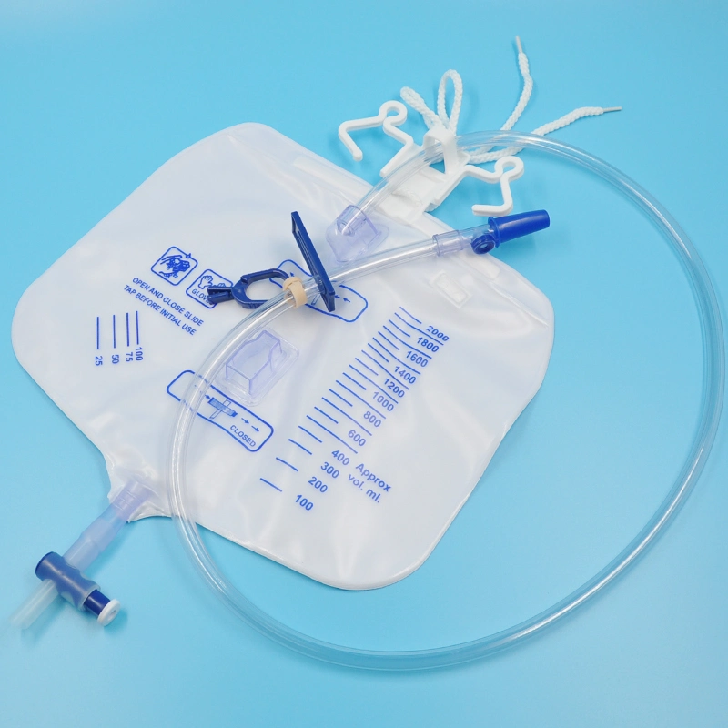 CE Certificated China Needleless Sampling Port Sterile Luxury 2000ml 2500ml 4000ml 5000ml 10000ml Close System Urine Drainage Bags Collection Bag