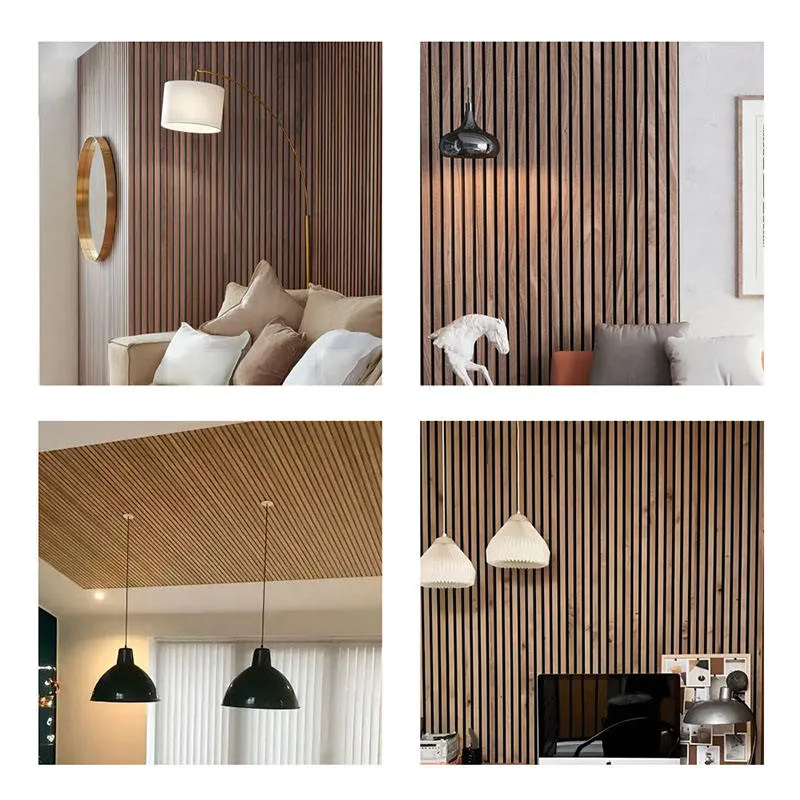 Mobiliário moderno de escritório tecto de madeira Real Slat flexível madeira acústica Painéis de parede