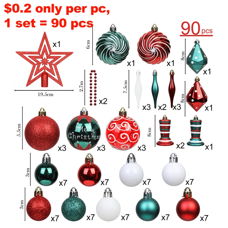 Custom Hangings Hand Painted Luxury Printed New Christmas Product Ornaments Plastic Ball for Tree Decoration