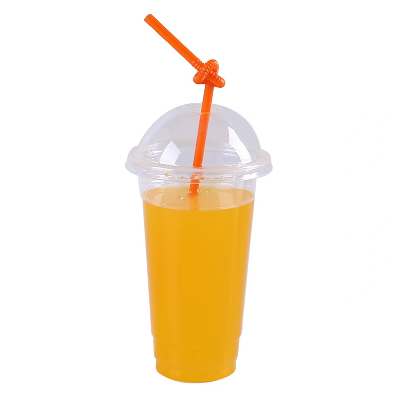 Custom Logo Wholesale/Supplier Disposable Transparent Cold Drinking Coffee Pet Plastic Cups with Lids