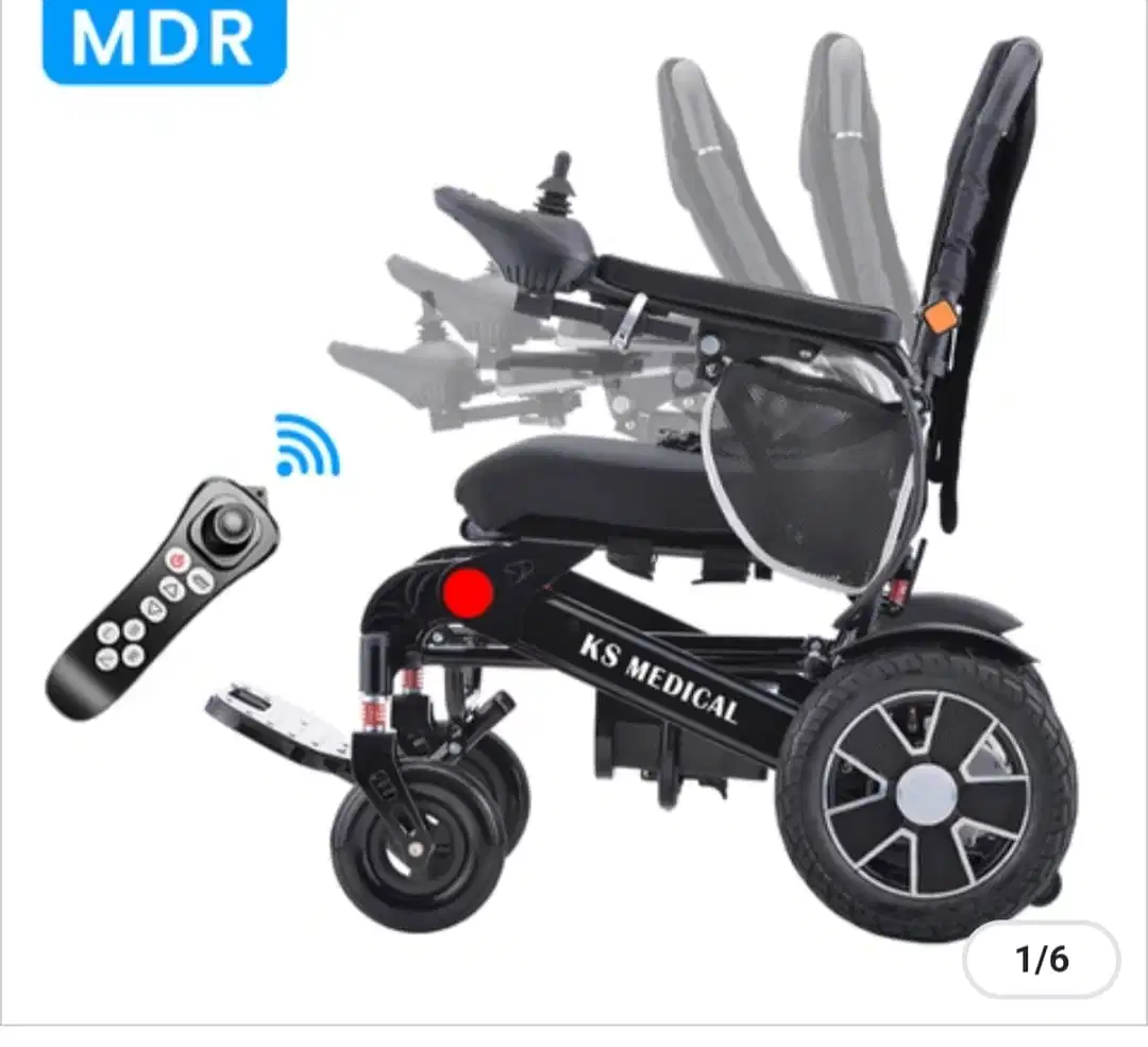 Portable Aluminum Alloy Electric Wheelchair with 10ah Li-Battery and Remote Control