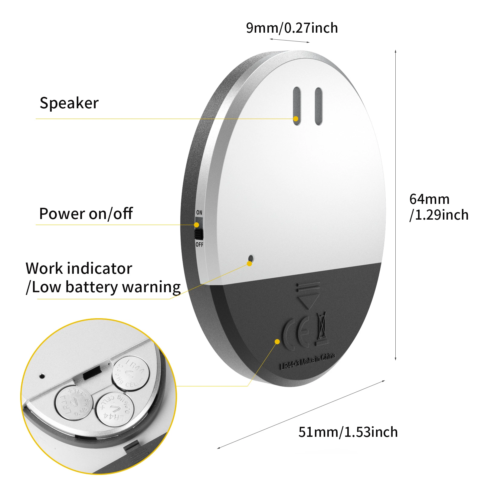 Accueil de la sécurité de la porte d'alarme antivol de vibrations du capteur de déplacement d'alarme Alarme de porte