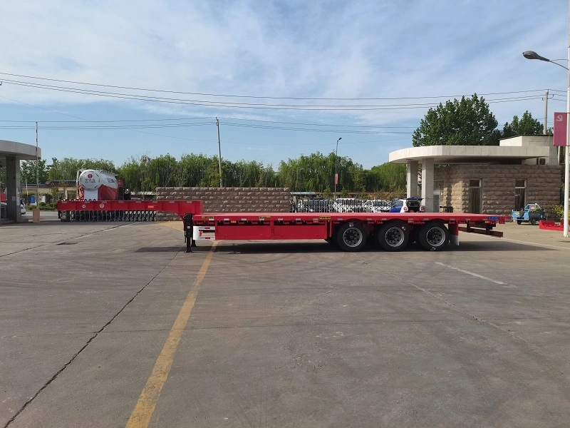 Flatbed Truck Trailer Low Boy Low Bed Trailer 100 Ton Lowboy Heavy Truck Trailer