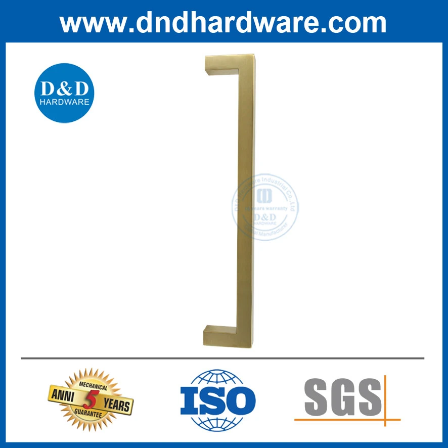 Bolt Through Fixing Commercial Building Decorative Hardware Golden Single Pull Handle