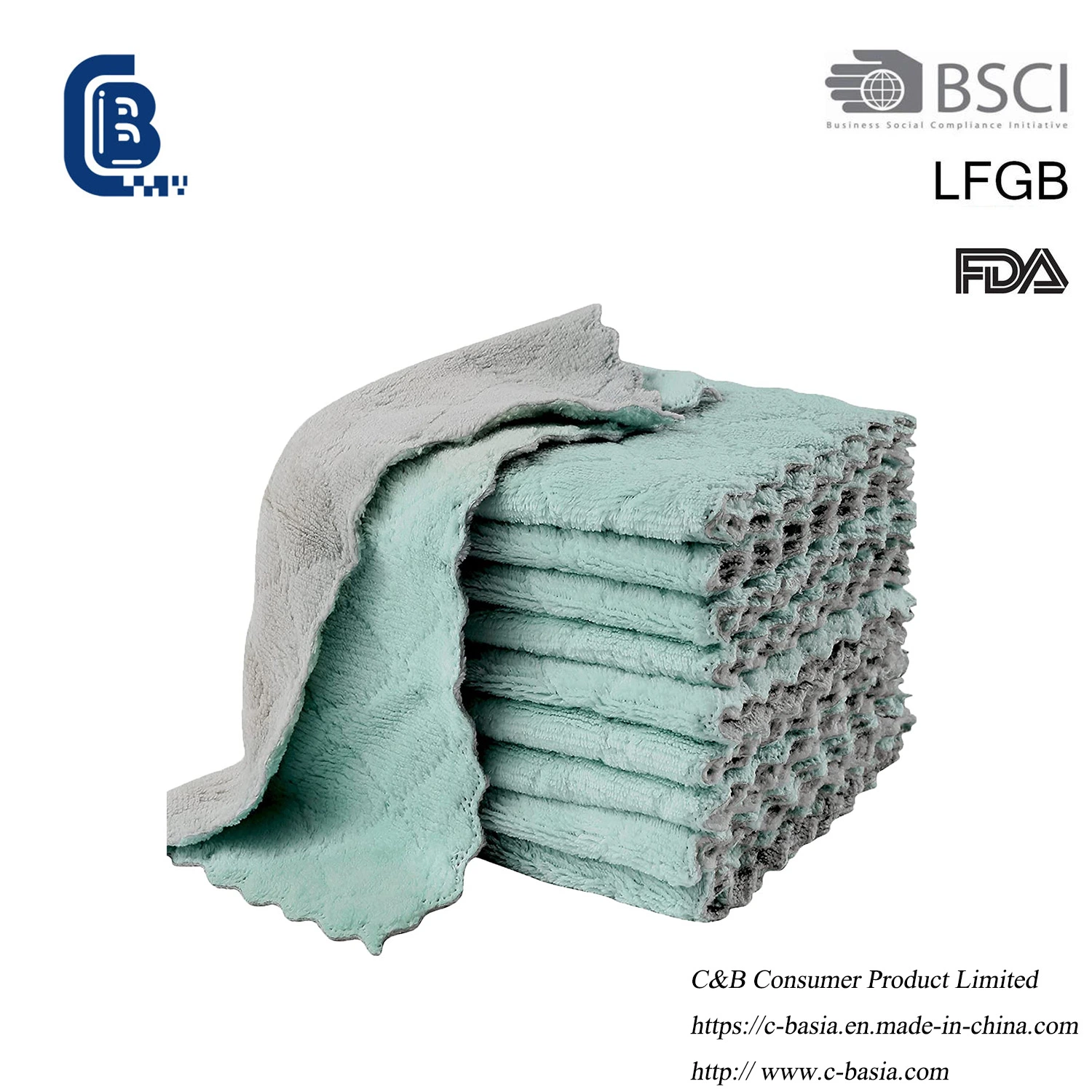 Highly Absorbent Lint Streak Free Household Car Washing Kitchen Microfiber Cleaning Towel Cloth