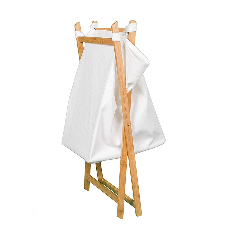 Foldable Cotton Bamboo X-Shaped Washable Cloth Laundry Basket