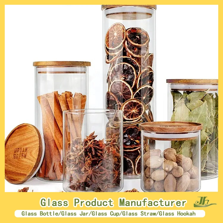 180/280/380ml/500/700ml/1000ml Hexagon,Square,Round Honey,Jam,Pickles,Nuts,Sace Kitchen Food Storage High Borosilicate Glass Jar with Bamboo,Wooden,Plastic Lid