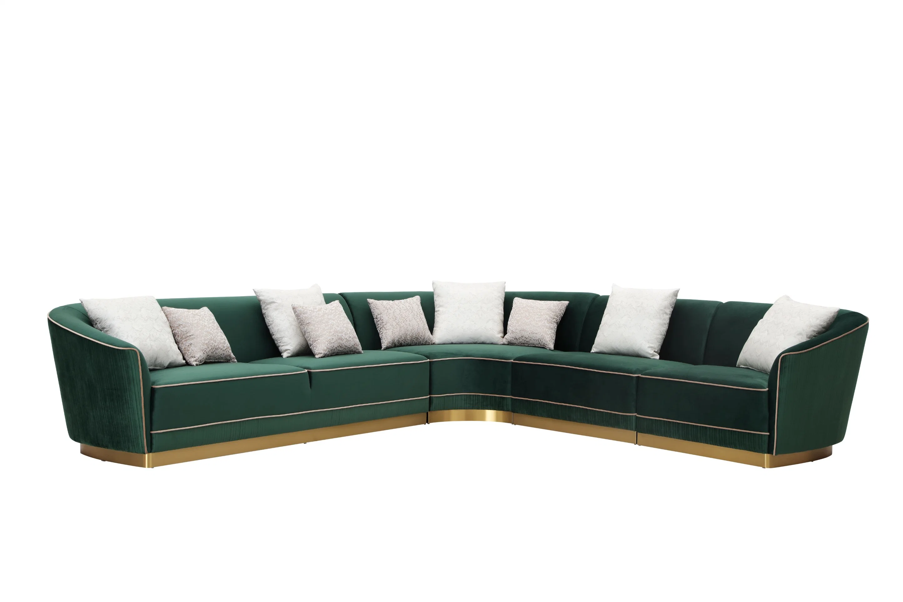 Ensemble de canapé en tissu de velours pour salon de meubles de maison en gros au design luxueux.