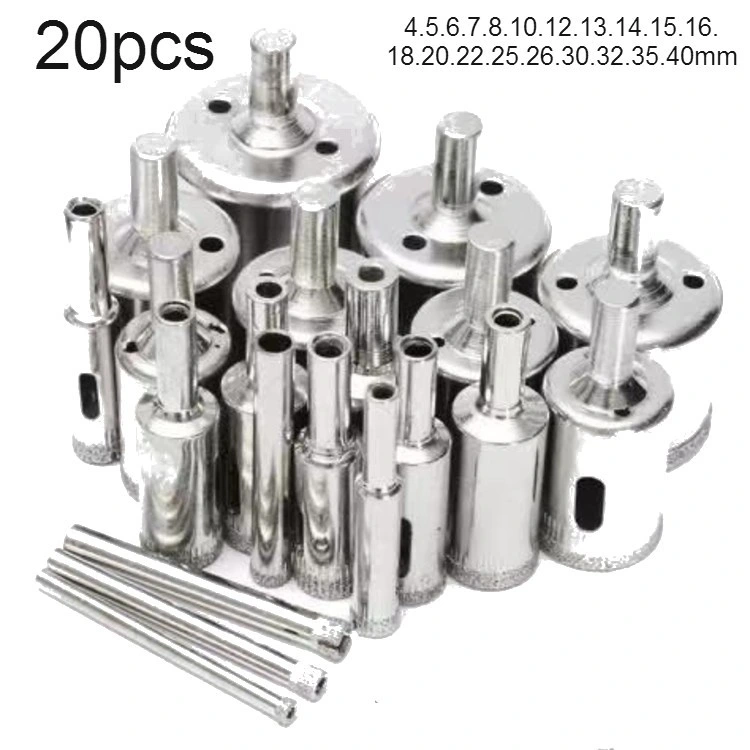 No. 5 Integrated Steel Hole Opener Set 10 PCS for Ceramic Glass Porcelain Marble 10PCS (8, 10, 12, 14, 16, 18, 20, 22, 25, 50)