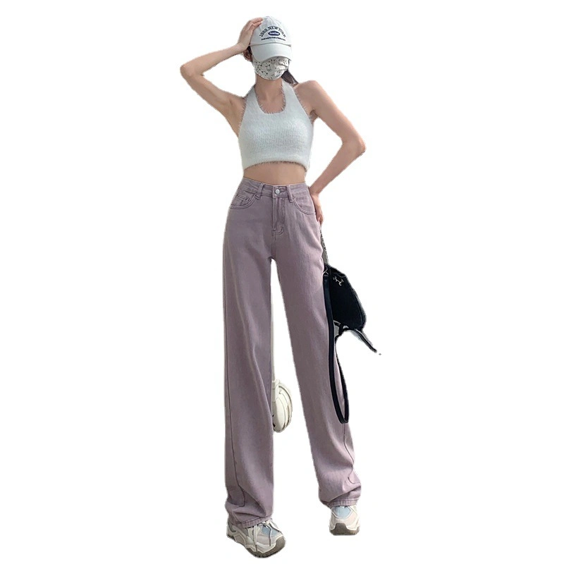 Jeans Women's Spring Autumn New Style Slim High Waist Loose Straight Pants Long Pants