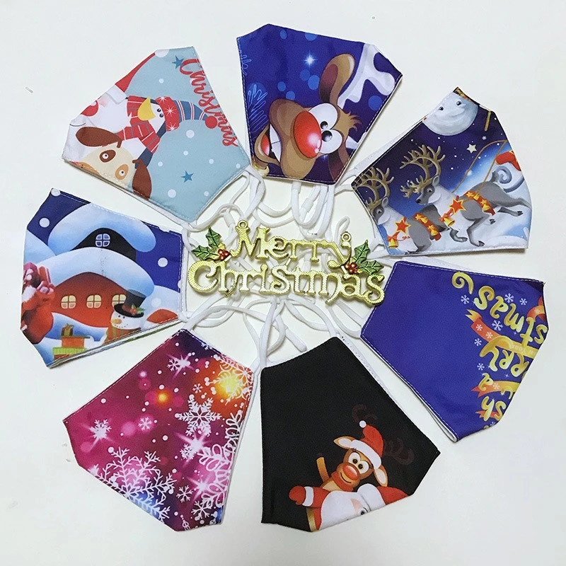 Factory Sale Reusable Washable 3ply Polyester Cloth Face Mask with Custom Printing