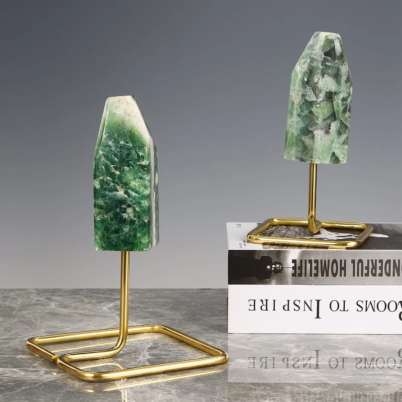Modern Deco Living Room Bedroom Study Green Ornaments Crystal Stone Fluorite Home Decoration