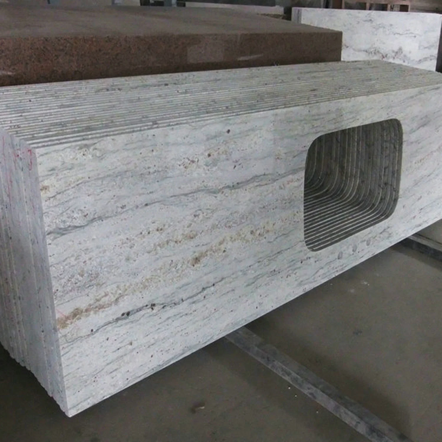 Professional Manufacturers River White Colors Granite Stone Island Countertop