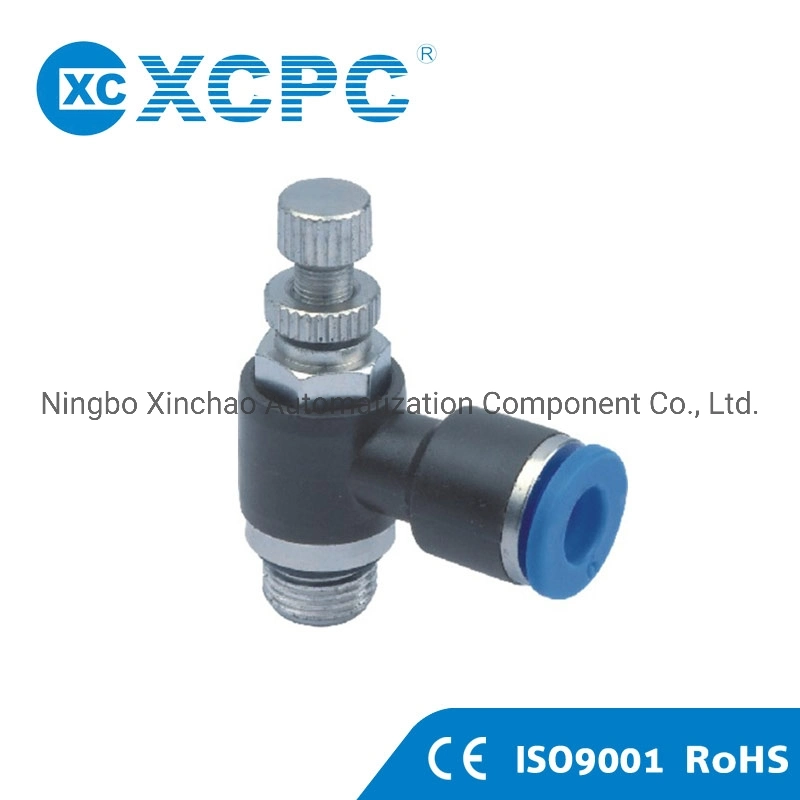 Xcpc Pneumatic Manufacturer China OEM Supplier BSPP Thread Nse Speed Controller Plastic Push-in Pneumatic Fittings