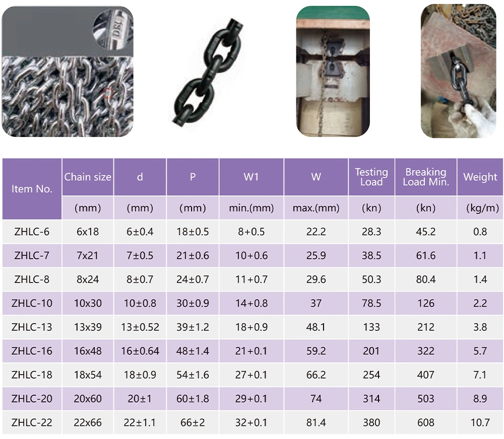 6mm to 32mm En 818-2 Standard G80 Lifting Chain Custom