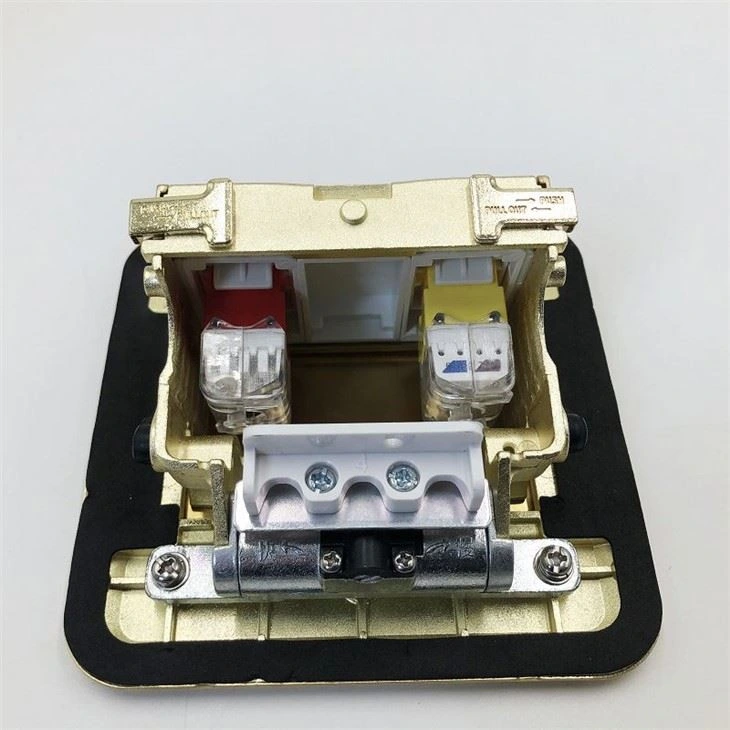 Pop-up Type Floor Socket Two Network LAN RJ45 CAT6 Wall Plate Socket Keystone Floor Receptacle