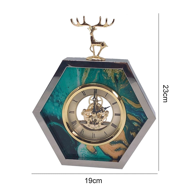 European Creative Design Table High End Home Decoration Metal Standing Clocks for Living Room