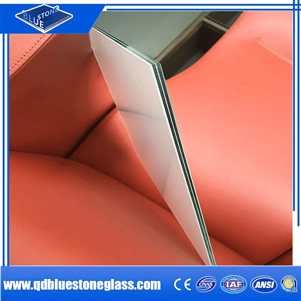 Safety Laminated Construction Glass with 0.38mm/0.76mm Milky/Pink/Blue PVB for Decorative