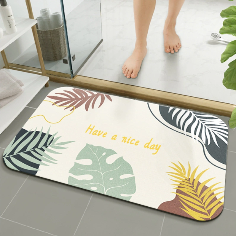 Tapis de bain diatomées, tapis de bain en pierre absorbant l'eau à séchage rapide tapis de bain en pierre antidérapant