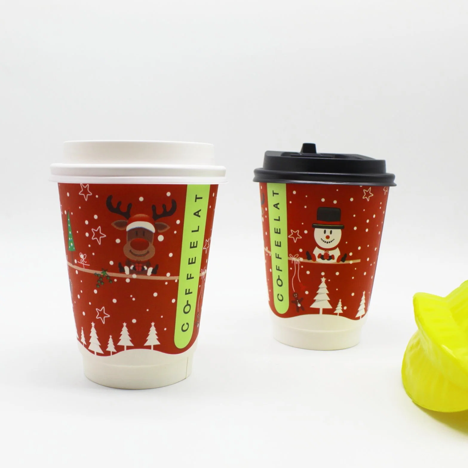 Santa 12oz Disposable Paper Christmas Cups