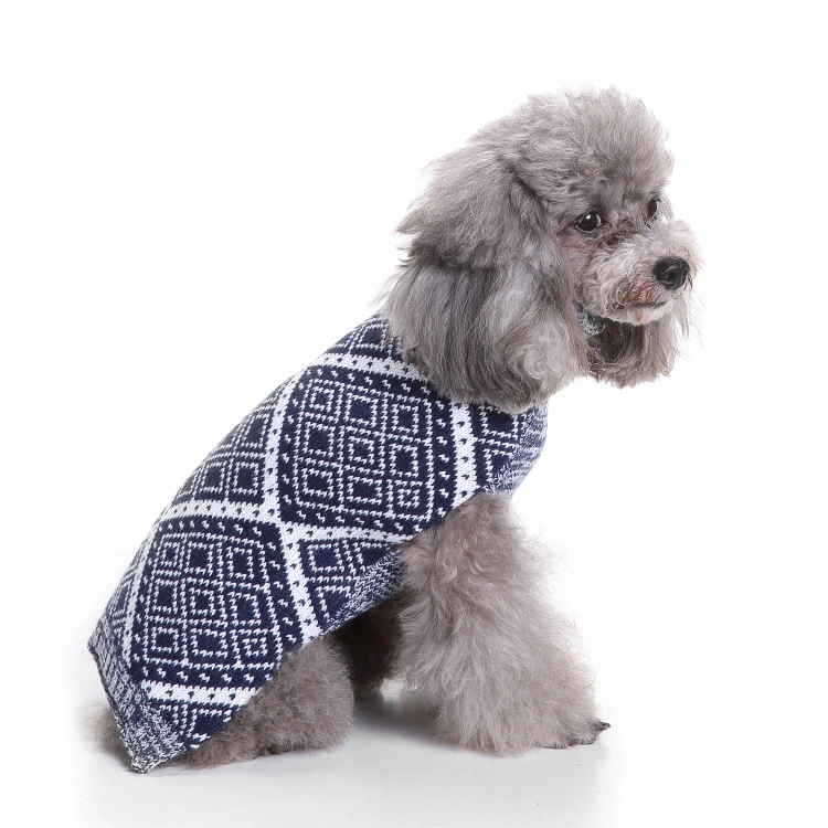 Suéter Dog Dog Roupas Pulôver tecidos para vestuário de Pet Padrão de Grade