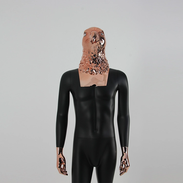 Factory Supplier Fiberglass Full Body Male Mannequins Head Animal Eagle Standing Black Mannequin