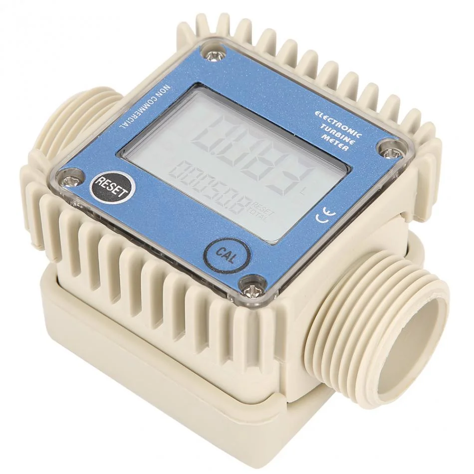 K24 Check Valve LCD Turbine Digital Fuel Flow Meter Used for Chemicals Water