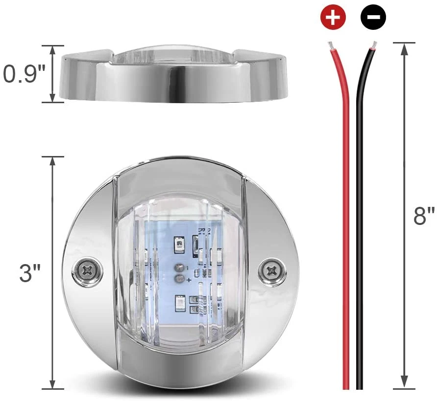 12V Azul Blanco impermeable Transom Yacht LED Courtesy Boat Marine Luces de navegación Stern