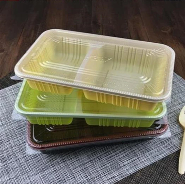 High Quality Disposable Fast Food Box Plastic Packaged Lunch Box Single