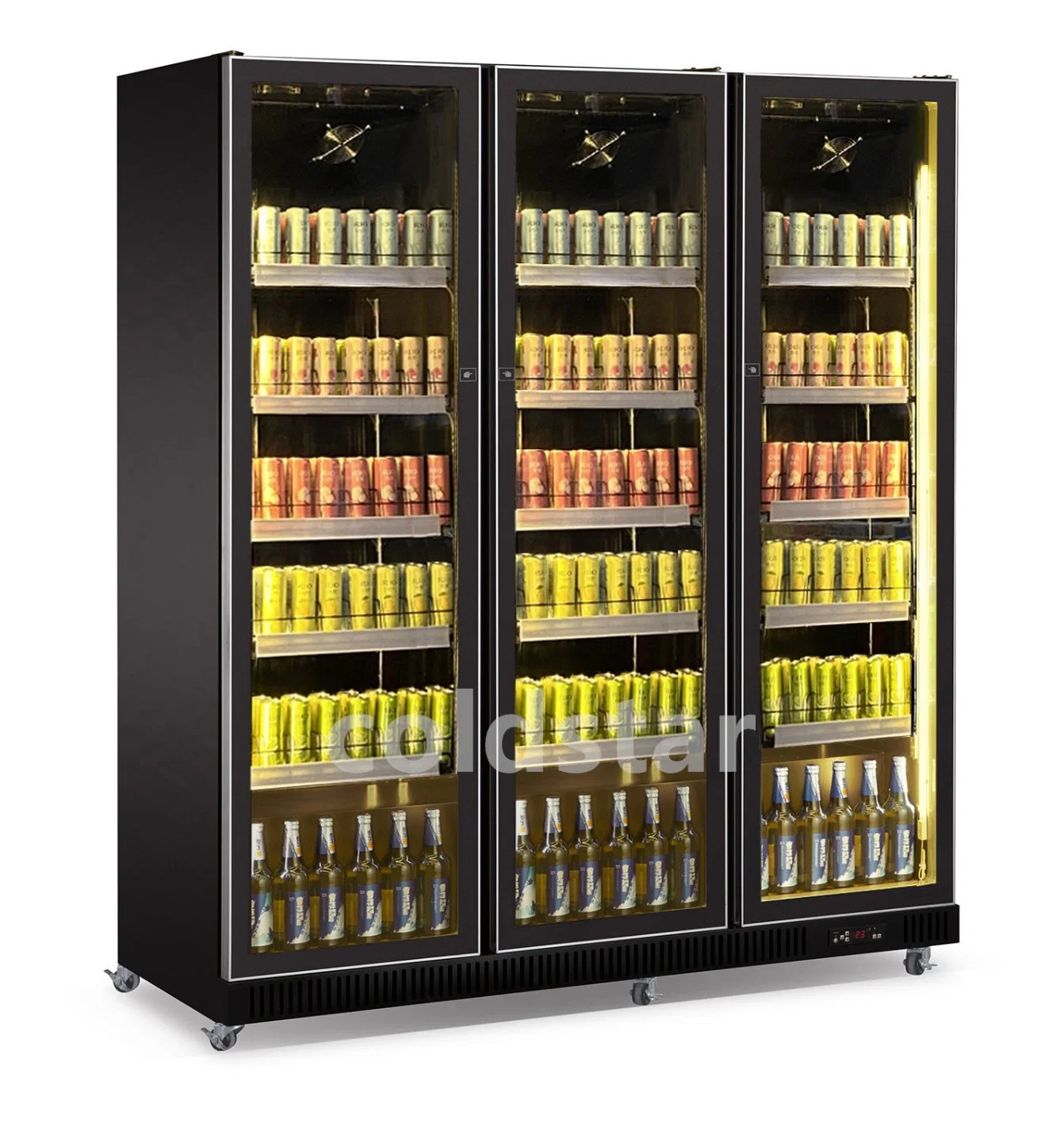 Commercial Refrigerated Display Cabinet 4 Door Vertical Beer Bottle Cooler