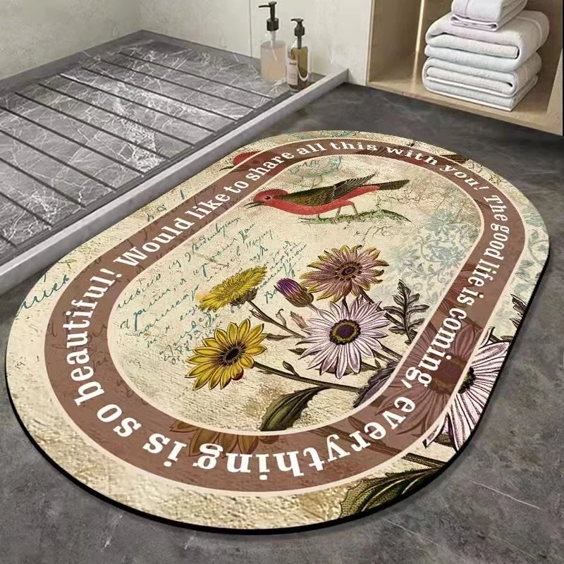 Diatom Lama Super absorvente tapete de banho de secagem rápida e casa de banho tapete Non-Slip andar às ordens de entrada Pele Nappa Tapetes tapete de banheiro decoração doméstica