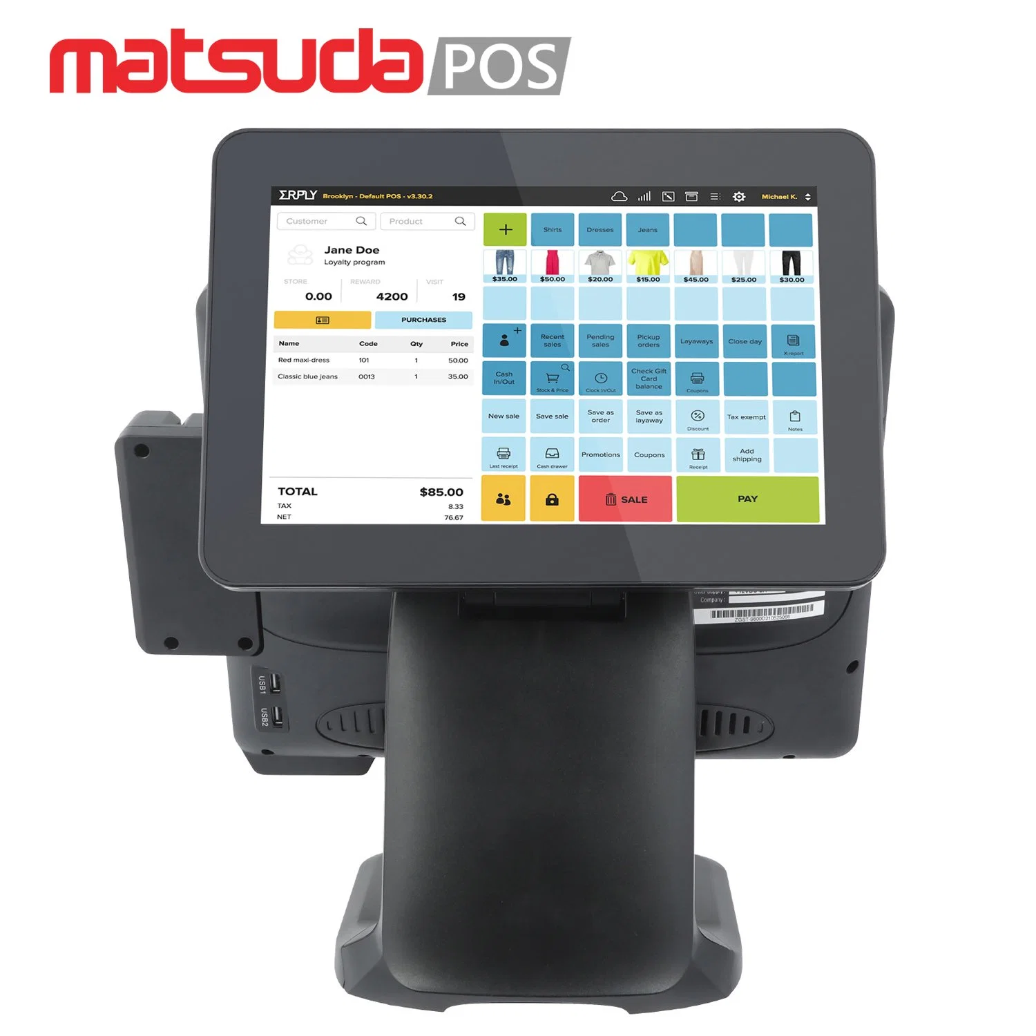 The New St9800 15inch POS All-in-One Machine Dual-Screen POS System Restaurant POS Machine