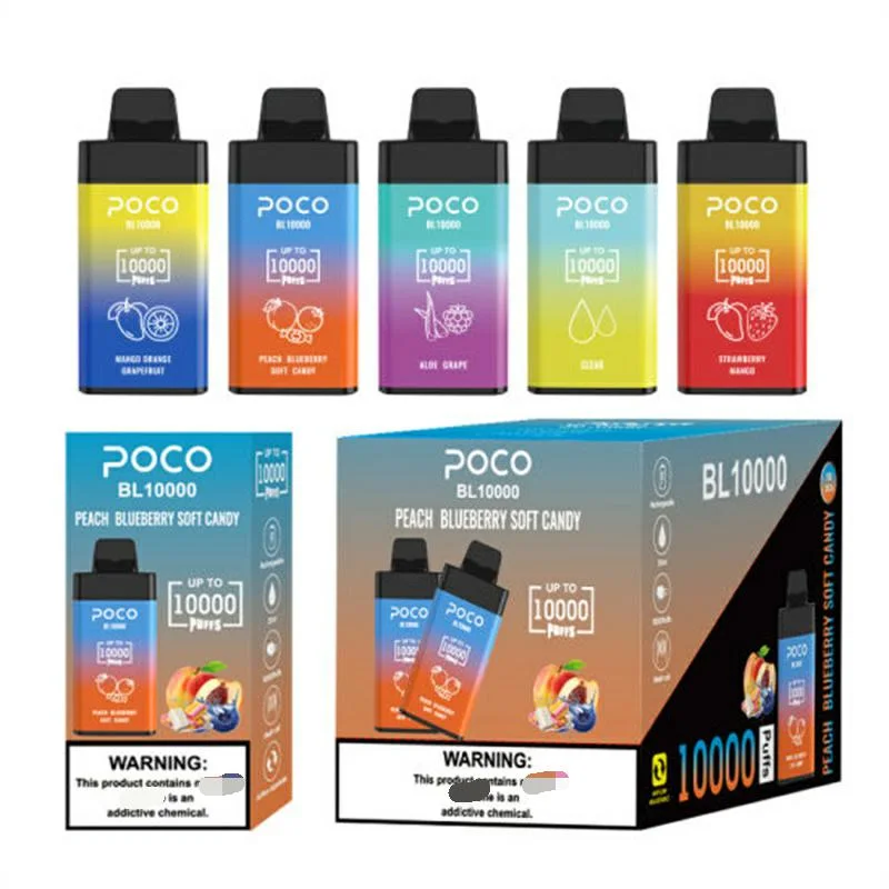 Entrepôt européen en Allemagne Poco10000 Puffs Vape jetable Poco Bl 10000 Cigarette électronique Stylo Vape Rechargeable Débit d'air réglable 20ml 15 saveurs Dispositif.