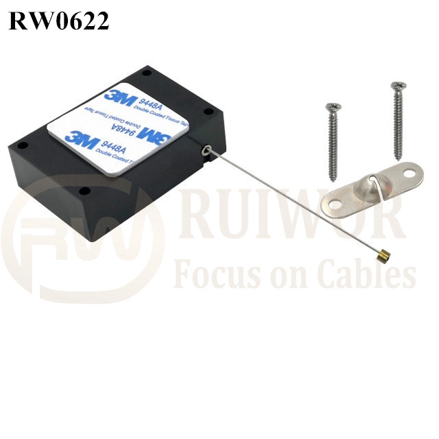 RW0622 Cuboid Ratcheting Retractable Cable Plus Ratchet Function and 10X31mm Two Screw Perforated Oval Metal Plate Connector Installed by