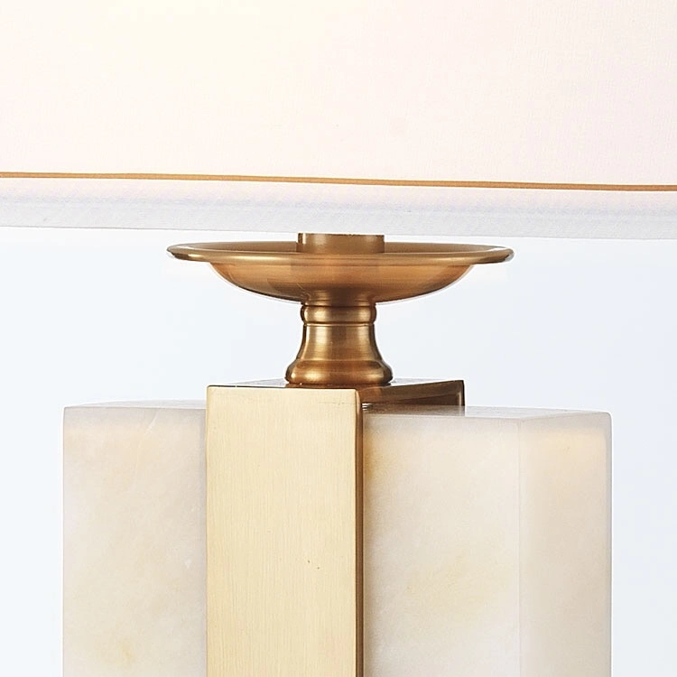 Bedroom Golden Base and White Marble Table Lamp for Luxury Home and House