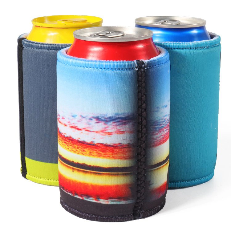 Nueva Moda Sublimación promocional Impreso a medida neopreno lata de refresco Funda para botella de cerveza, funda para botella de portabotón