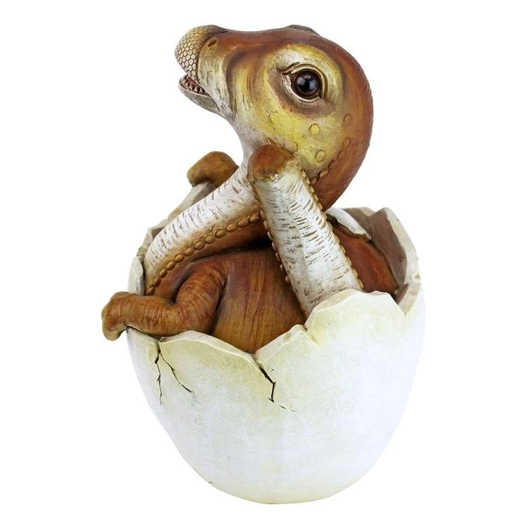 Heißer Verkauf Handwerk Moderne Statue Polyresin Tier Statue Haus Dekoration Atistic Baby Raptor Dino Egg Statue