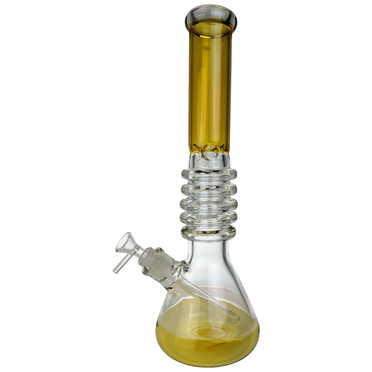 15" 5 Ring Ribbed Beaker Water Pipe - with 14m Bowl Glass Pipe Glass Smoking Pipe Smoke Rolling Paper Water Pipe