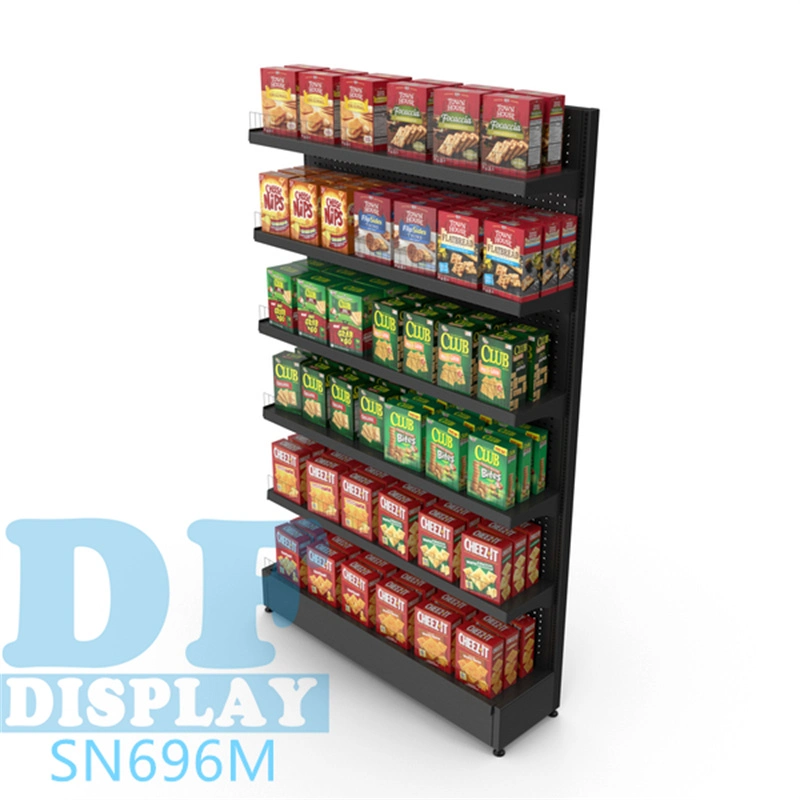 Snack-Display-Racks Supermarkt-Ausrüstung steht für Snacks Retail Floor Display-Ständer mit Kleiderbügel für Snacks Metall Drahtkorb Display Rack