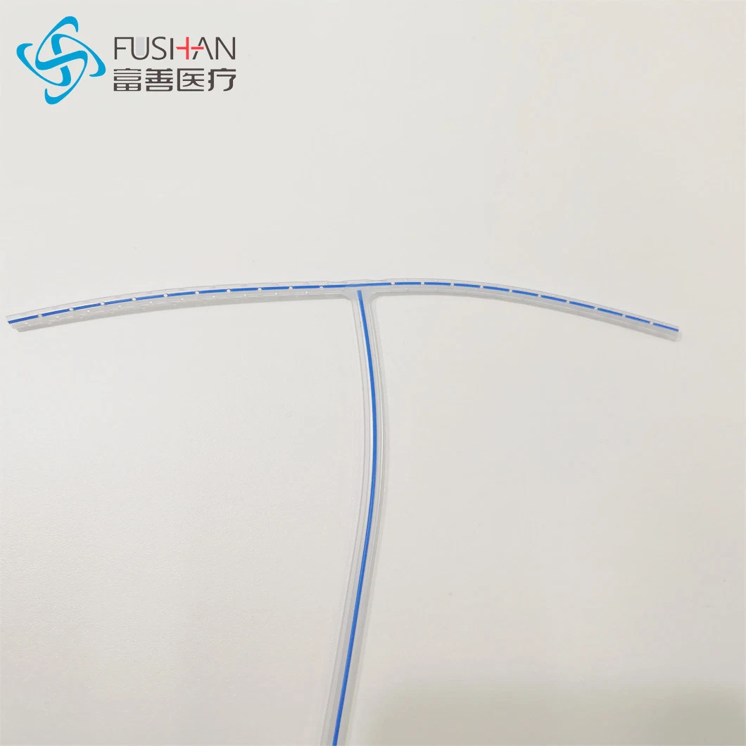 T-Shaped Silicone Perforated Wound Drain Tube Fushan Medical 100% Silicone CE ISO Wound Drainage System