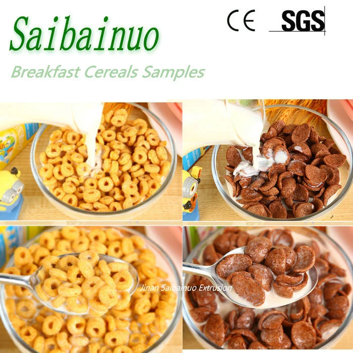 Línea de producción de cereales de desayuno y crujientes copos de maíz dulce que hace la máquina