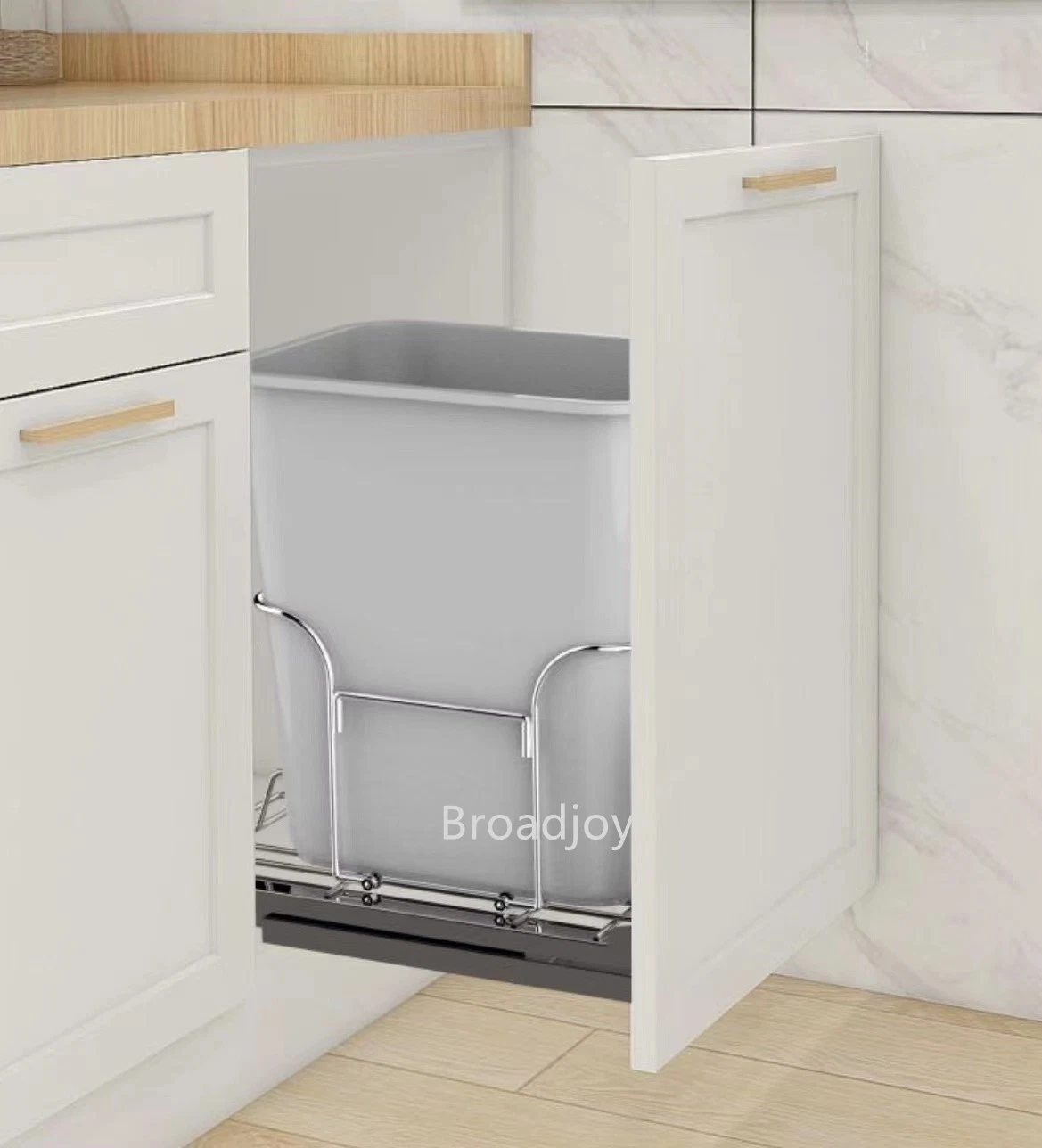 Good Sale Connect Door Waste Can Large Capacity Kitchen Recycling Bucket Plastic Kitchen Trash Can