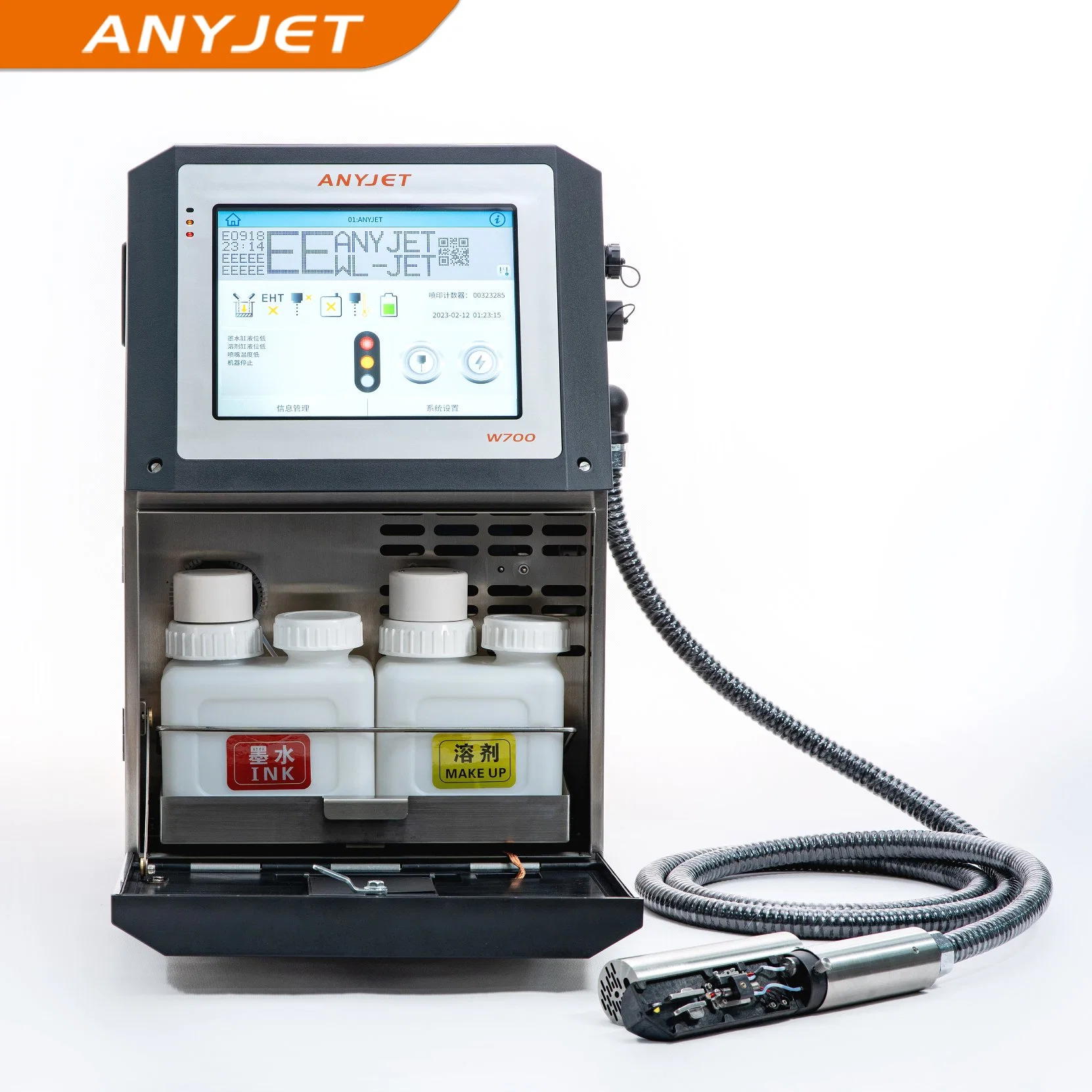 Anyjet W700 Industrial High Speed Coding Machine Inkjet Printing Cij Printer for Expire Date/ Bar Code/ Logo Printing